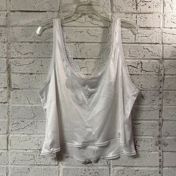 Vintage Adonna White Lace Slip Top Nylon 46 - Picture 6 of 9